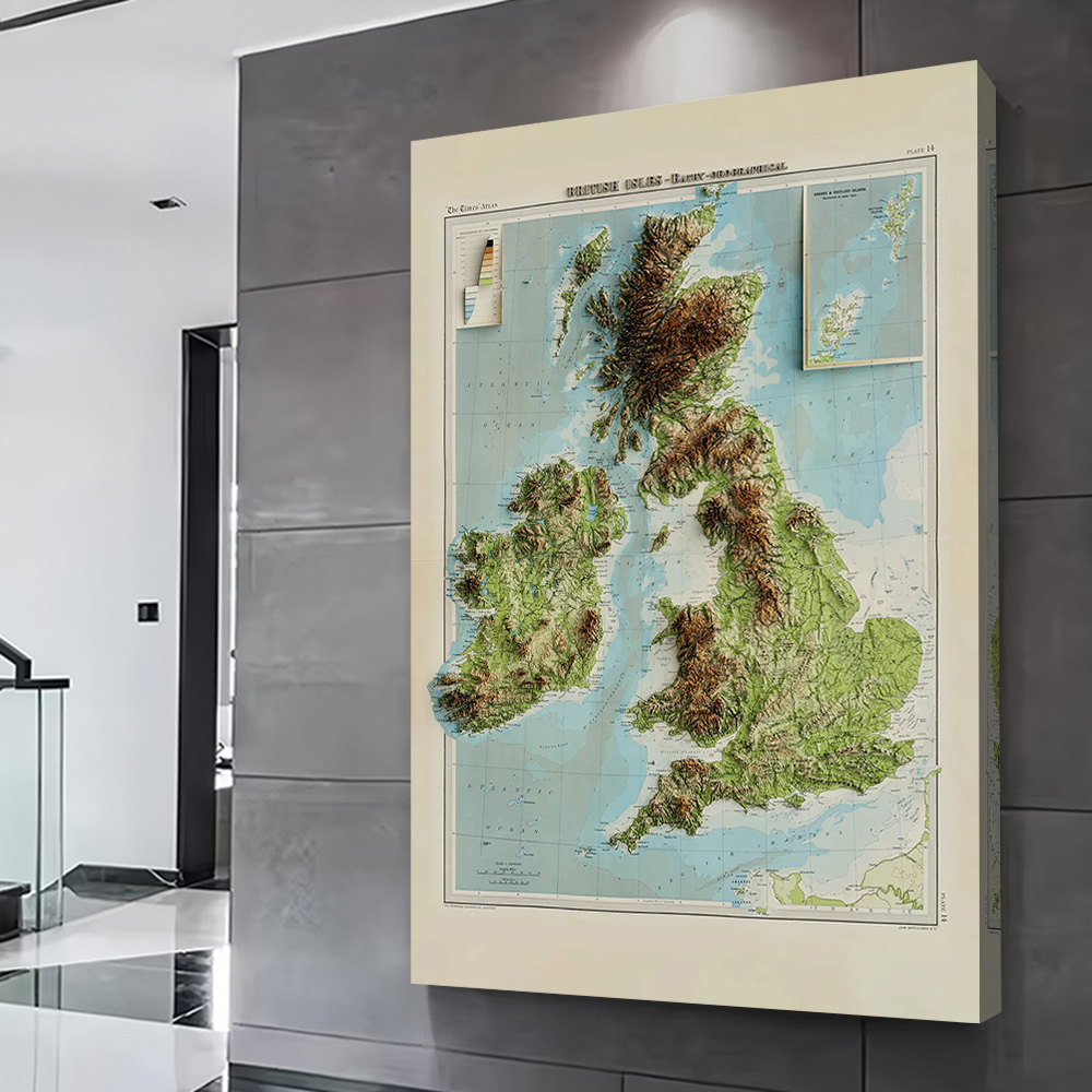 3D Relief Map of 1922 British  - 3D Printing Figure 评论和价格