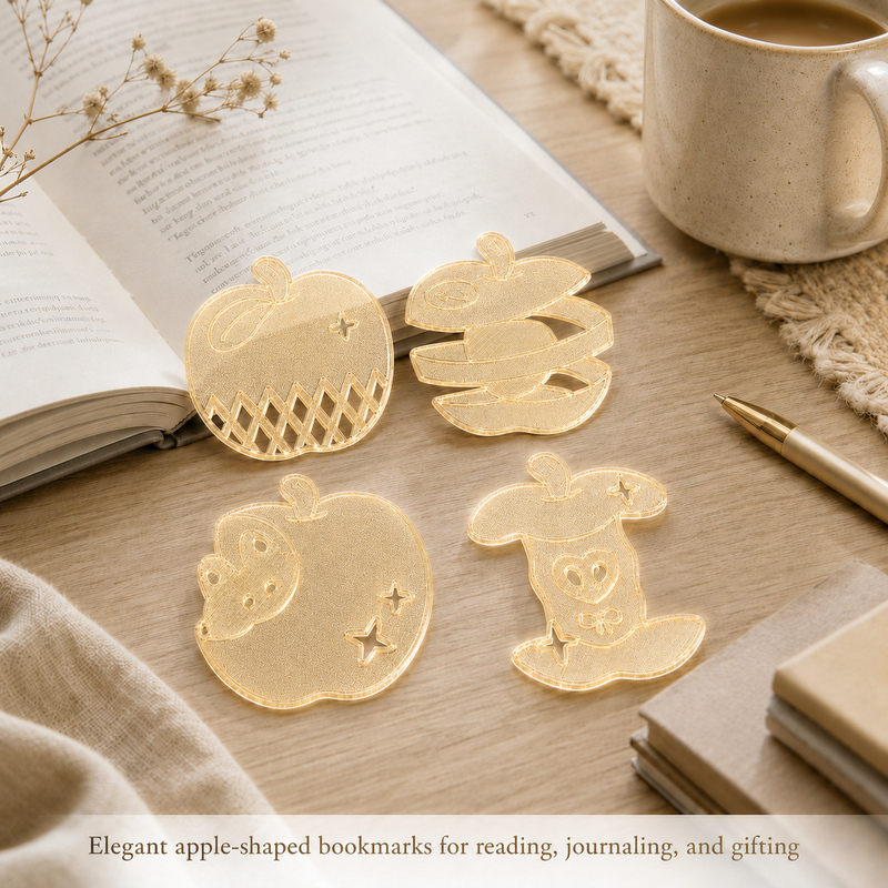 4Pcs/set Cute Apple Bookmarks  - 3D Printing Journal 评论和价格