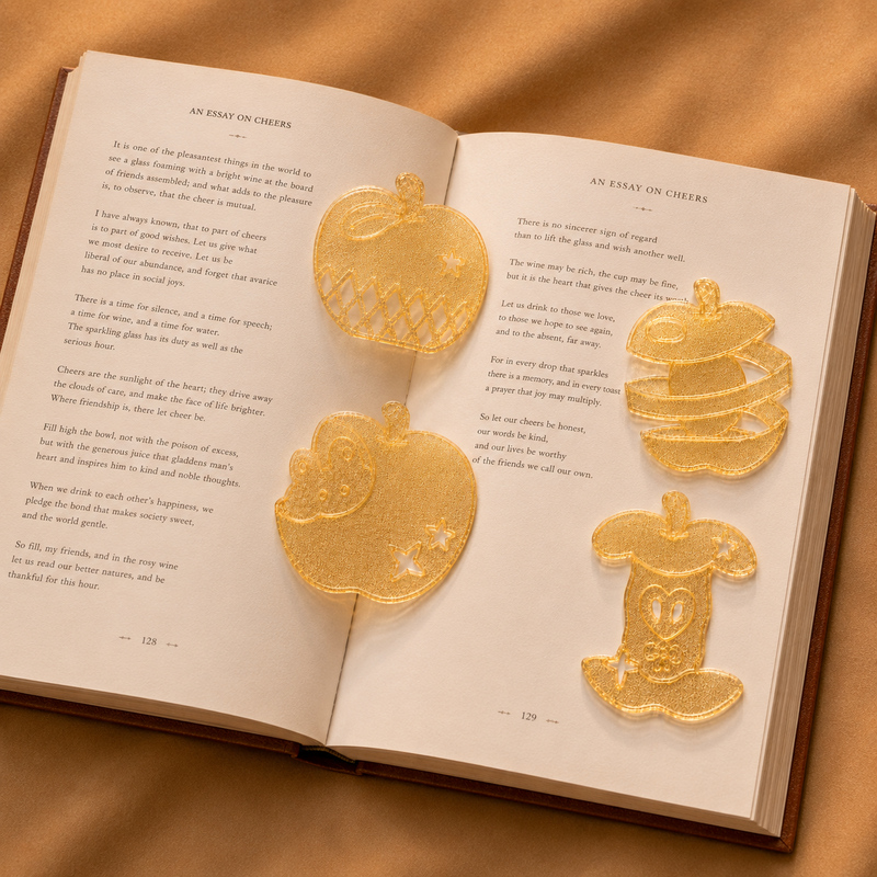 4Pcs/set Cute Apple Bookmarks  - 3D Printing Journal 评论和价格