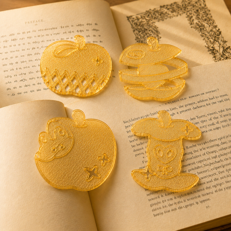 4Pcs/set Cute Apple Bookmarks  - 3D Printing Journal 评论和价格